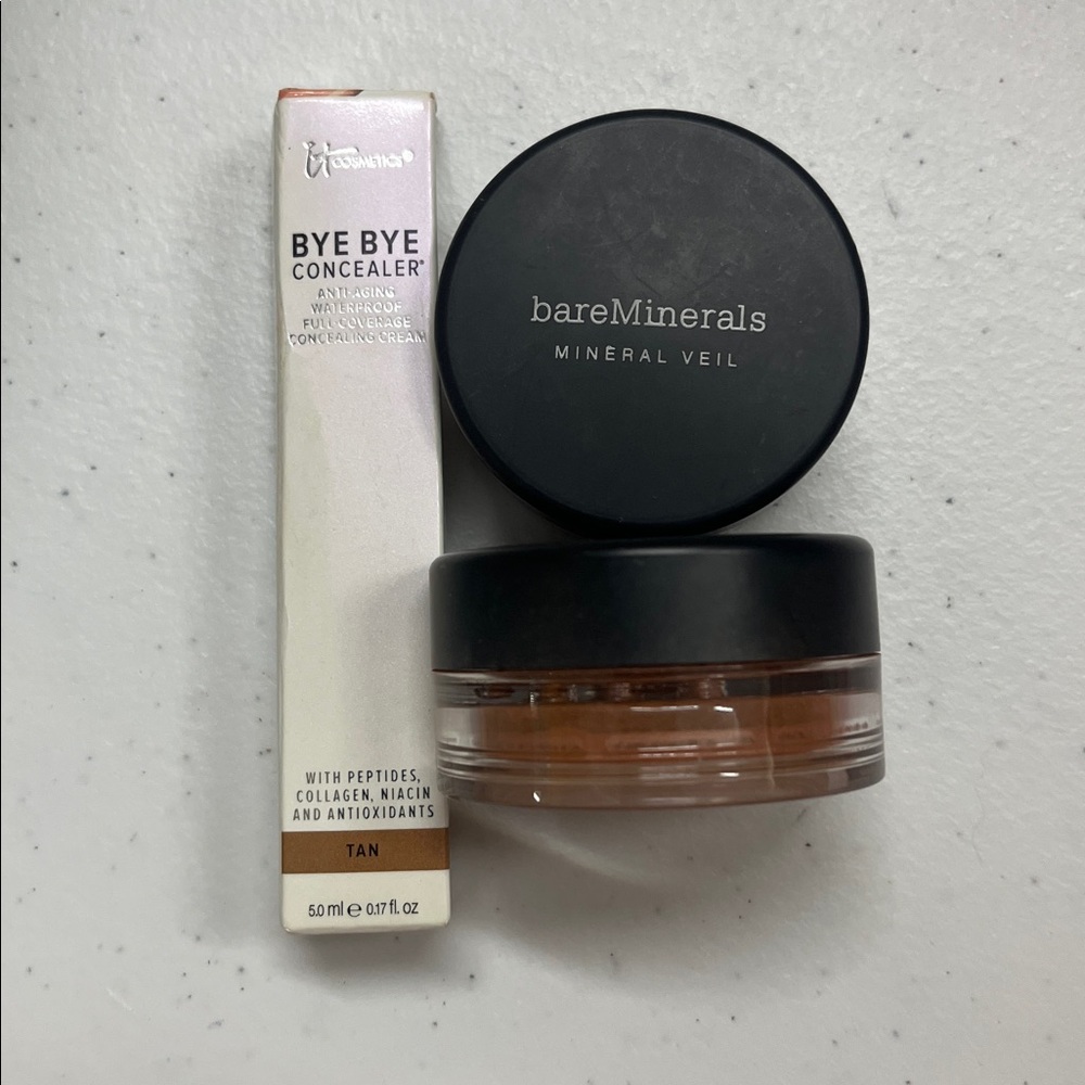 BUNDLE- It Cosmetics Concealer- Tan, Bare Minerals Mineral Veil & Face Color